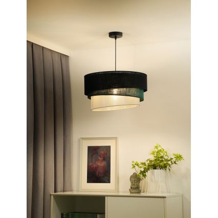 Duolla - Luster na sajli TRIO 1xE27/15W/230V pr. 45 cm crno/zelena/bela