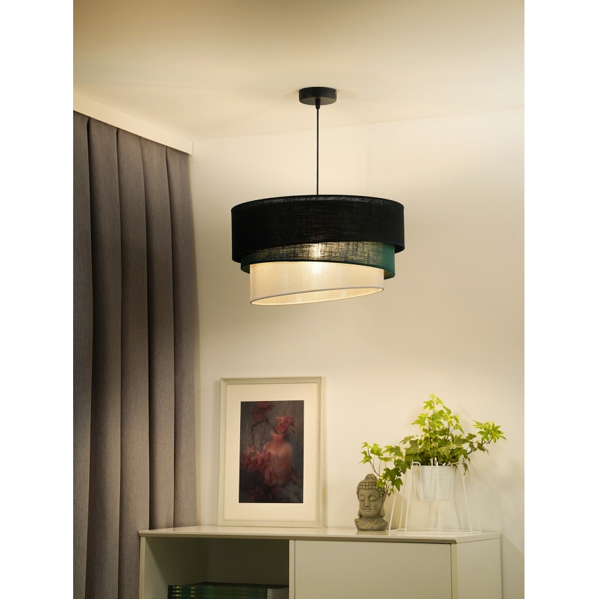 Duolla - Luster na sajli TRIO 1xE27/15W/230V pr. 45 cm crno/zelena/bela