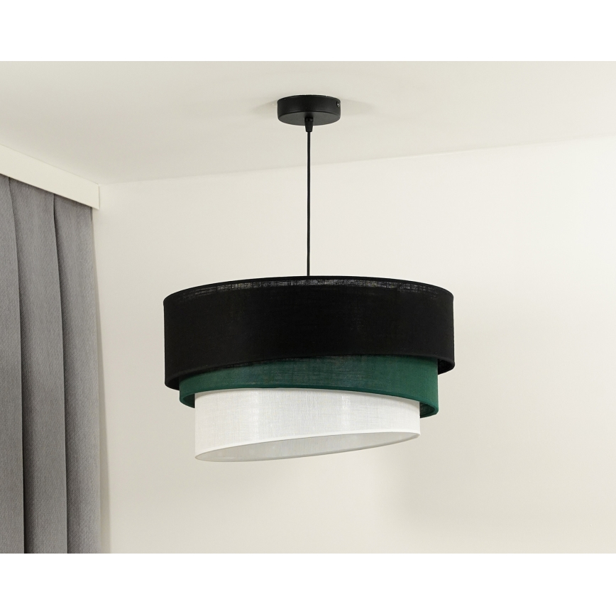 Duolla - Luster na sajli TRIO 1xE27/15W/230V pr. 45 cm crno/zelena/bela