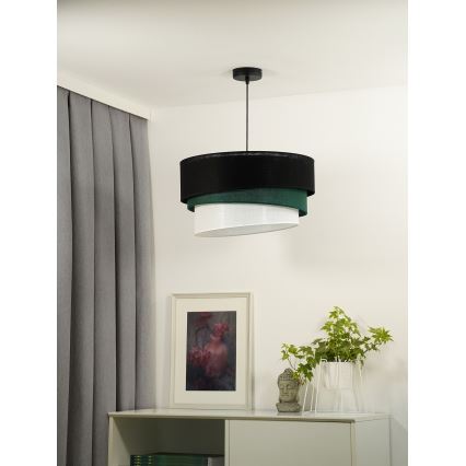 Duolla - Luster na sajli TRIO 1xE27/15W/230V pr. 45 cm crno/zelena/bela