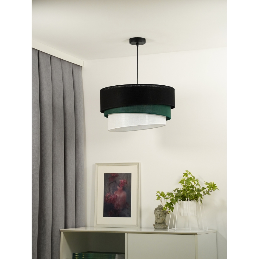 Duolla - Luster na sajli TRIO 1xE27/15W/230V pr. 45 cm crno/zelena/bela