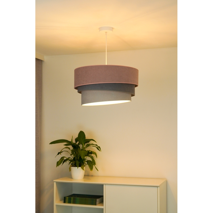 Duolla - Luster na sajli TRIO 1xE27/15W/230V pr. 45 cm roze/sivo/bela