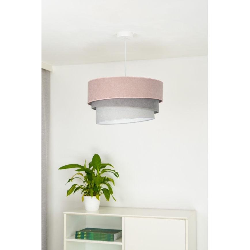 Duolla - Luster na sajli TRIO 1xE27/15W/230V pr. 45 cm roze/sivo/bela