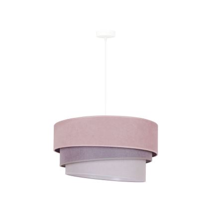 Duolla - Luster na sajli TRIO 1xE27/15W/230V pr. 45 cm roze/sivo/bela