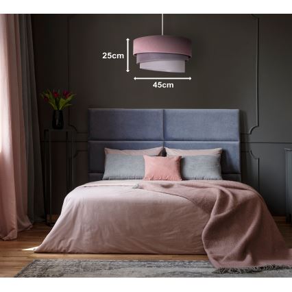 Duolla - Luster na sajli TRIO 1xE27/15W/230V pr. 45 cm roze/sivo/bela