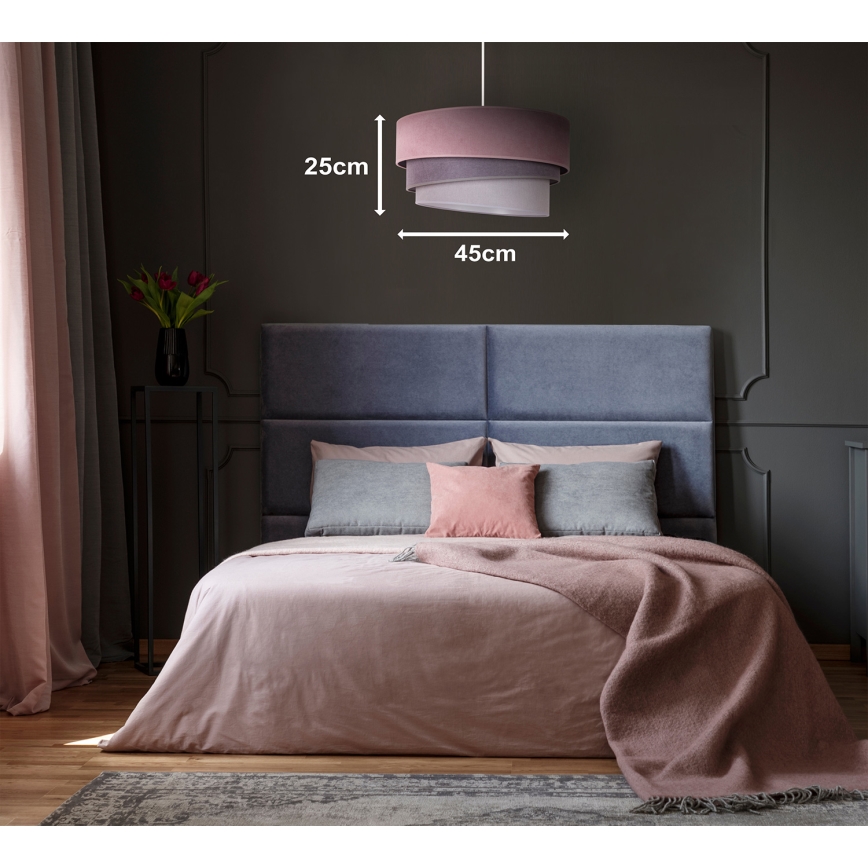 Duolla - Luster na sajli TRIO 1xE27/15W/230V pr. 45 cm roze/sivo/bela