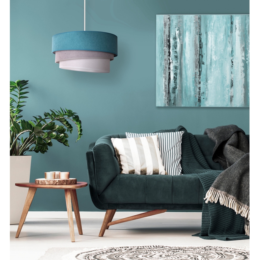 Duolla - Luster na sajli TRIO 1xE27/15W/230V pr. 45 cm tirkizna/sivo/bela