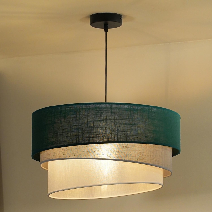 Duolla - Luster na sajli TRIO 1xE27/15W/230V pr. 45 cm zelena/sivo/bela