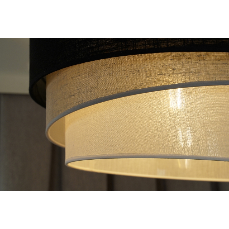 Duolla - Luster na sajli TRIO 1xE27/15W/230V, prečnik 45 cm, crna/siva/bela