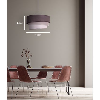 Duolla - Luster na sajli TRIO 1xE27/40W/230V pr. 45 cm antracit/sivo/bela