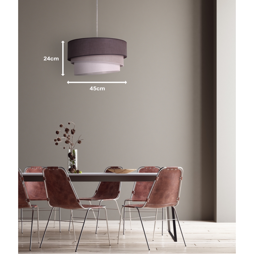 Duolla - Luster na sajli TRIO 1xE27/40W/230V pr. 45 cm antracit/sivo/bela