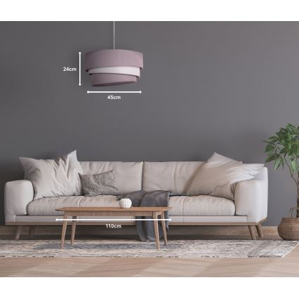Duolla - Luster na sajli TRIO 1xE27/40W/230V pr. 45 cm sivo/bela