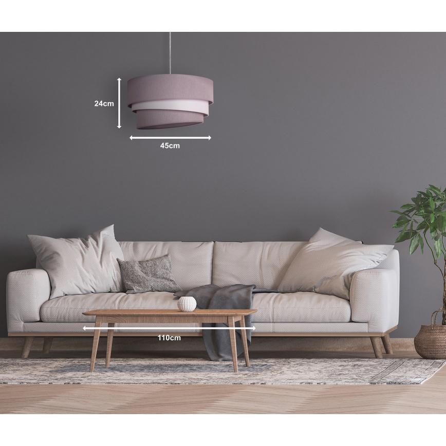 Duolla - Luster na sajli TRIO 1xE27/40W/230V pr. 45 cm sivo/bela