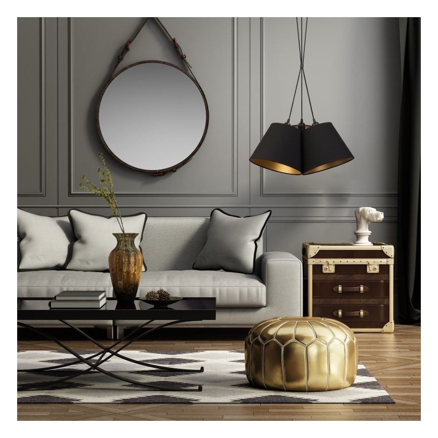Duolla - Luster na sajli TWIGGY 3xE27/40W/230V pr. 45 cm crno