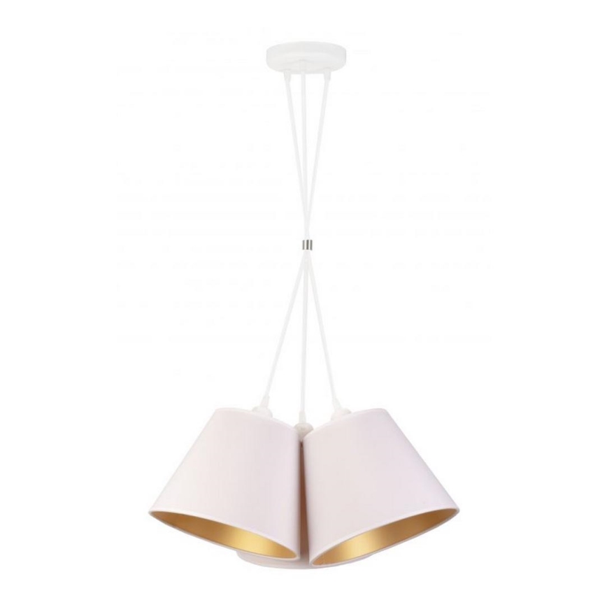 Duolla - Luster na sajli TWIGGY 3xE27/40W/230V pr. 60 cm bela