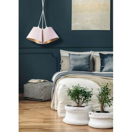 Duolla - Luster na sajli TWIGGY 3xE27/40W/230V pr. 60 cm bela