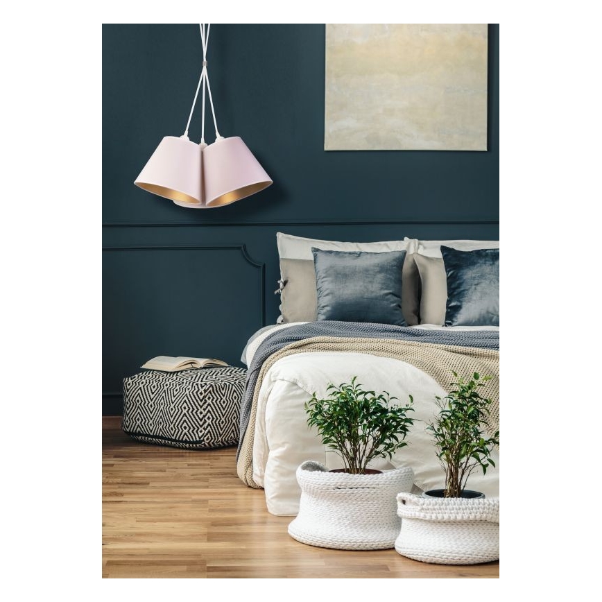 Duolla - Luster na sajli TWIGGY 3xE27/40W/230V pr. 60 cm bela