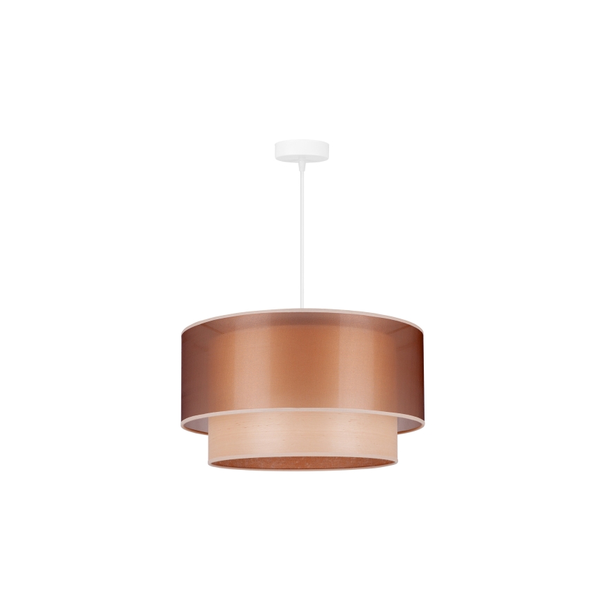Duolla - Luster na sajli WOOD BOHO 1xE27/15W/230V pr. 45 cm bakrena/bež