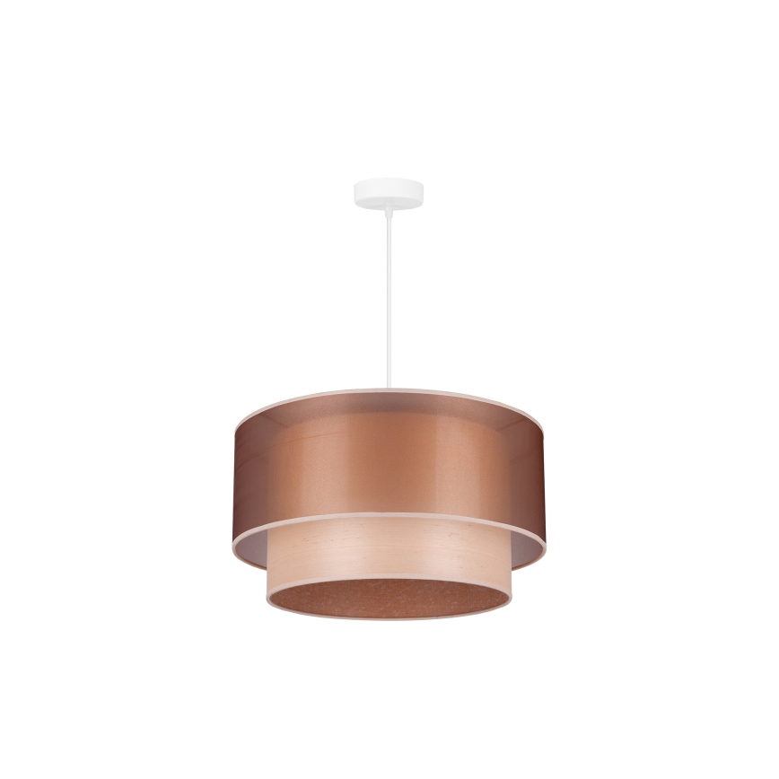 Duolla - Luster na sajli WOOD BOHO 1xE27/15W/230V pr. 45 cm bakrena/bež
