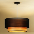Duolla - Luster na sajli WOOD BOHO 1xE27/15W/230V pr. 45 cm crno/bež