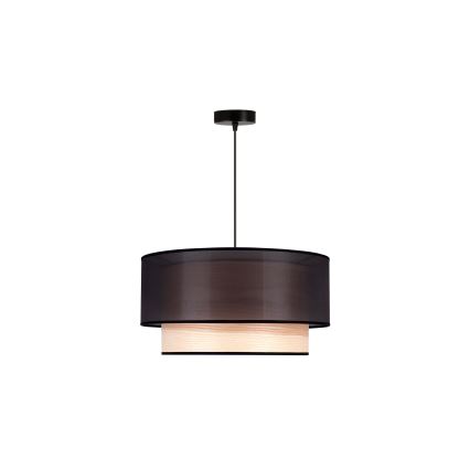 Duolla - Luster na sajli WOOD BOHO 1xE27/15W/230V pr. 45 cm crno/bež