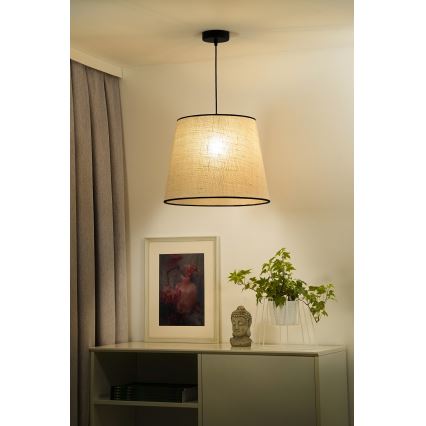 Duolla - Luster na sajli YUTE 1xE27/15W/230V Ø 38 cm siva/crna