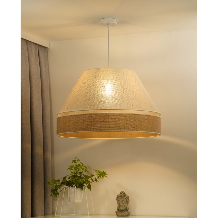 Duolla - Luster na sajli YUTE AVIGNON 1xE27/15W/230V pr. 60 cm kremasta/bež