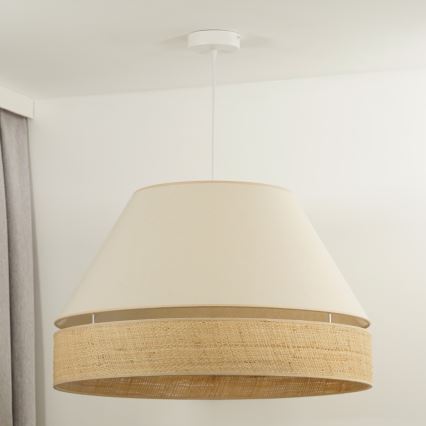 Duolla - Luster na sajli YUTE AVIGNON 1xE27/15W/230V pr. 60 cm kremasta/bež