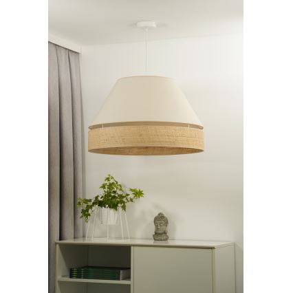 Duolla - Luster na sajli YUTE AVIGNON 1xE27/15W/230V pr. 60 cm kremasta/bež