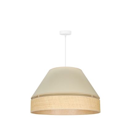Duolla - Luster na sajli YUTE AVIGNON 1xE27/15W/230V pr. 60 cm kremasta/bež