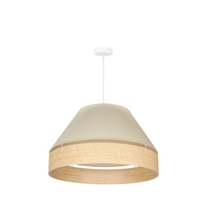 Duolla - Luster na sajli YUTE AVIGNON 1xE27/15W/230V pr. 60 cm kremasta/bež