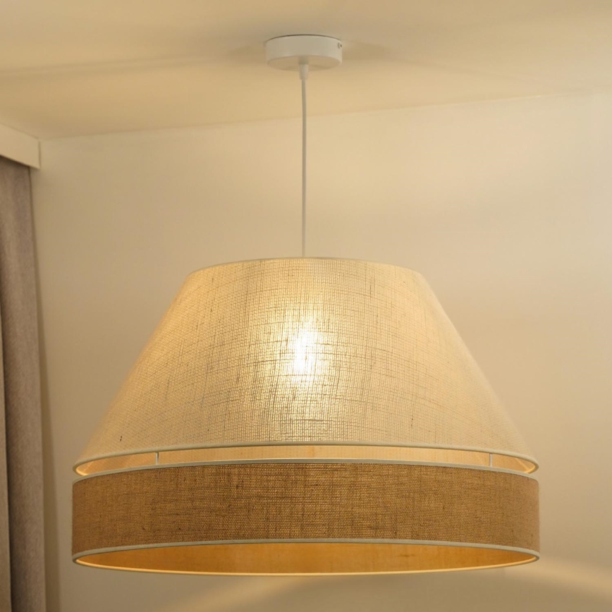 Duolla - Luster na sajli YUTE AVIGNON 1xE27/15W/230V pr. 60 cm sivo/braon