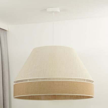 Duolla - Luster na sajli YUTE AVIGNON 1xE27/15W/230V pr. 60 cm sivo/braon