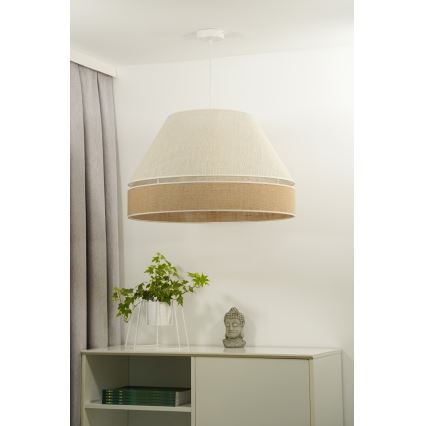 Duolla - Luster na sajli YUTE AVIGNON 1xE27/15W/230V pr. 60 cm sivo/braon