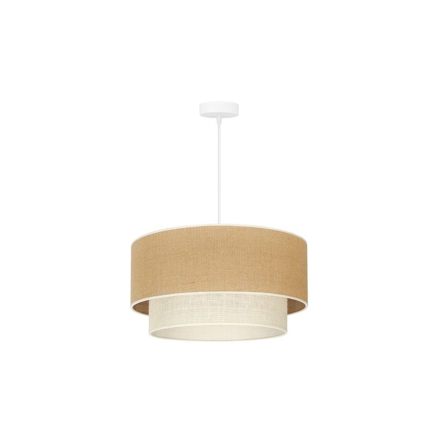 Duolla - Luster na sajli YUTE BOHO 1xE27/15W/230V pr. 45 cm braon/kremasta