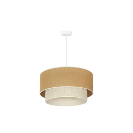 Duolla - Luster na sajli YUTE BOHO 1xE27/15W/230V pr. 45 cm braon/kremasta