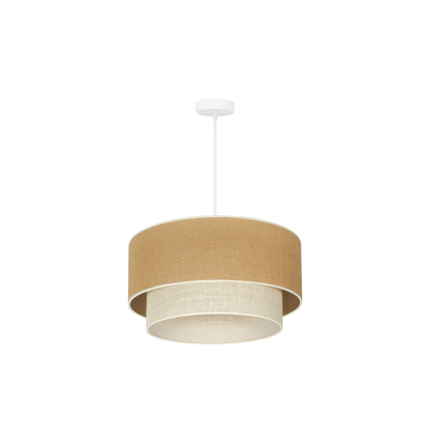 Duolla - Luster na sajli YUTE BOHO 1xE27/15W/230V pr. 45 cm braon/kremasta