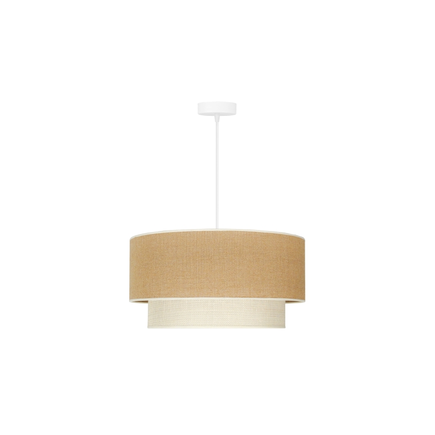 Duolla - Luster na sajli YUTE BOHO 1xE27/15W/230V pr. 45 cm braon/kremasta
