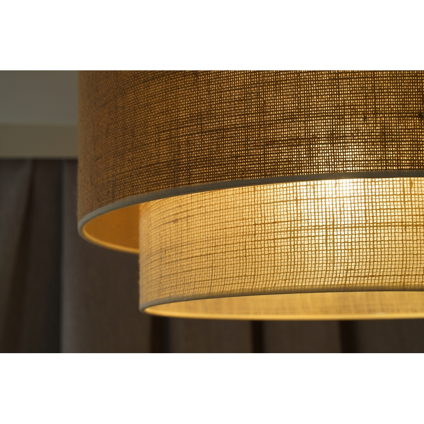 Duolla - Luster na sajli YUTE BOHO 3xE27/15W/230V pr. 60 cm braon/kremasta