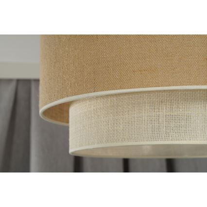 Duolla - Luster na sajli YUTE BOHO 3xE27/15W/230V pr. 60 cm braon/kremasta