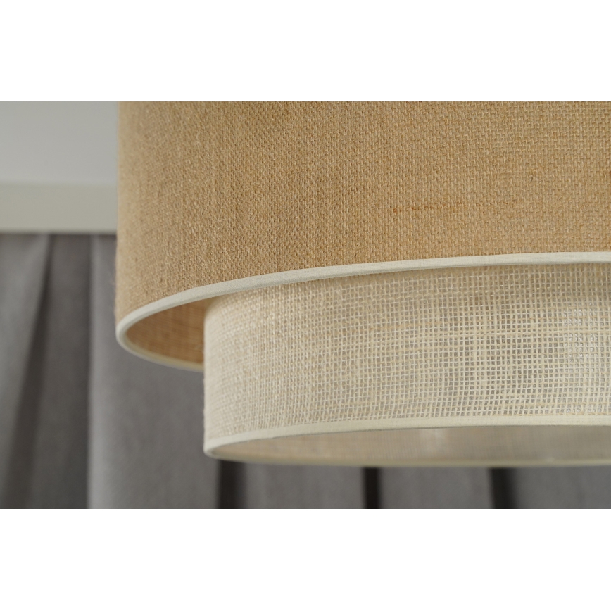 Duolla - Luster na sajli YUTE BOHO 3xE27/15W/230V pr. 60 cm braon/kremasta