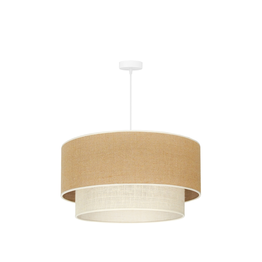 Duolla - Luster na sajli YUTE BOHO 3xE27/15W/230V pr. 60 cm braon/kremasta