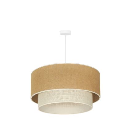 Duolla - Luster na sajli YUTE BOHO 3xE27/15W/230V pr. 60 cm braon/kremasta