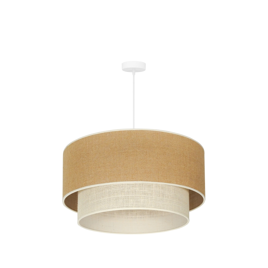 Duolla - Luster na sajli YUTE BOHO 3xE27/15W/230V pr. 60 cm braon/kremasta