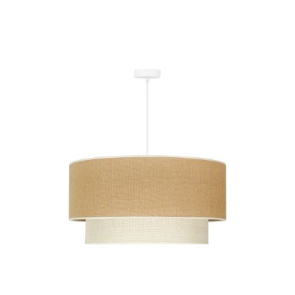 Duolla - Luster na sajli YUTE BOHO 3xE27/15W/230V pr. 60 cm braon/kremasta