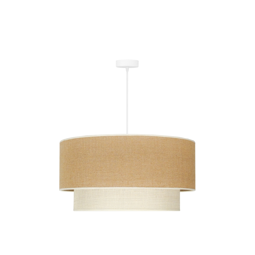 Duolla - Luster na sajli YUTE BOHO 3xE27/15W/230V pr. 60 cm braon/kremasta