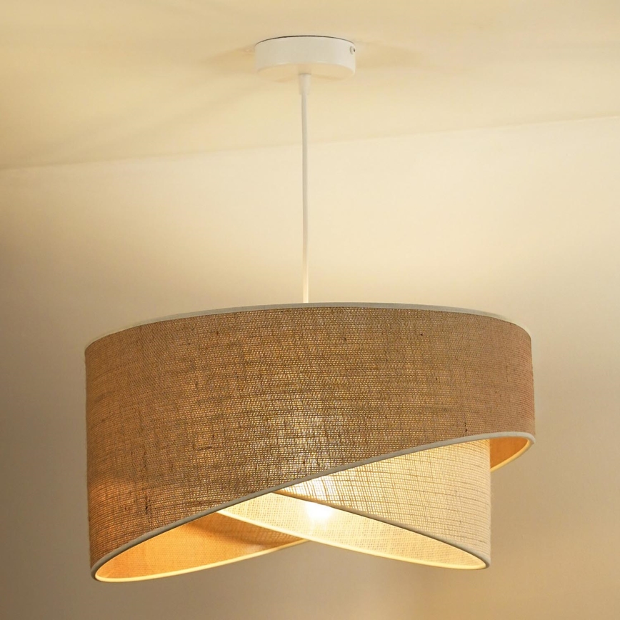 Duolla - Luster na sajli YUTE CELLO 1xE27/15W/230V prečnik 45 cm braon/siva