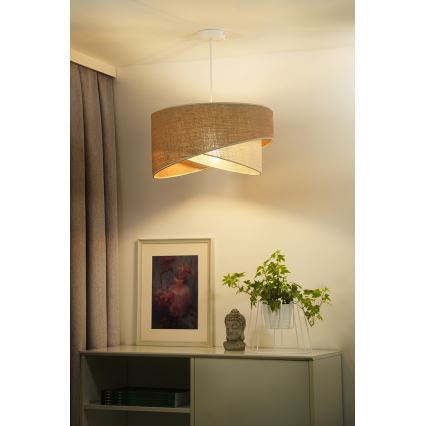 Duolla - Luster na sajli YUTE CELLO 1xE27/15W/230V prečnik 45 cm braon/siva