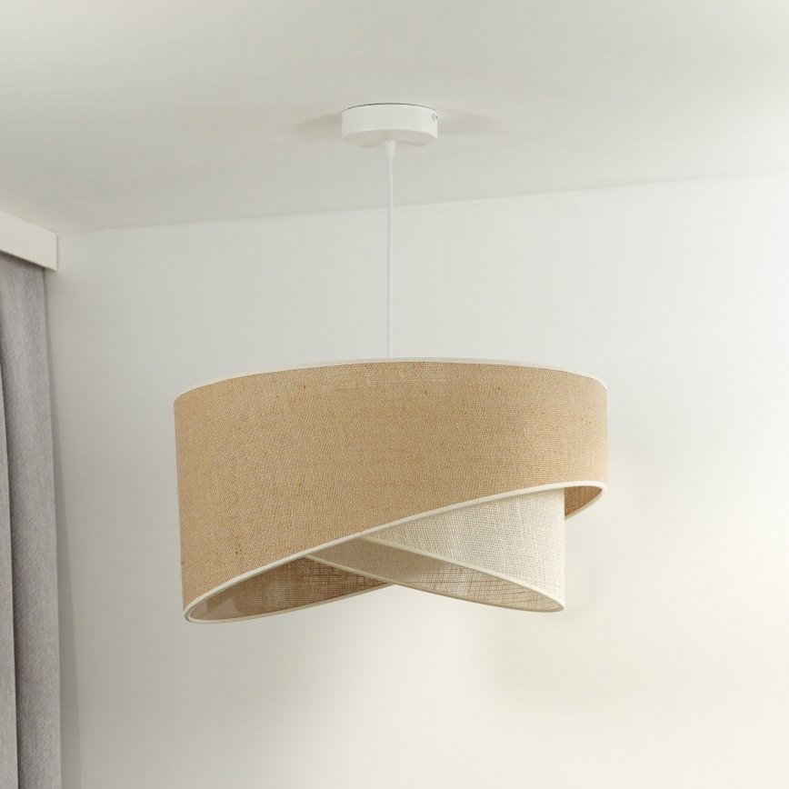 Duolla - Luster na sajli YUTE CELLO 1xE27/15W/230V prečnik 45 cm braon/siva