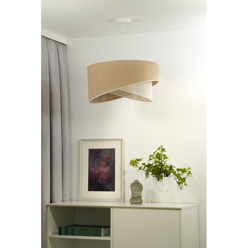 Duolla - Luster na sajli YUTE CELLO 1xE27/15W/230V prečnik 45 cm braon/siva